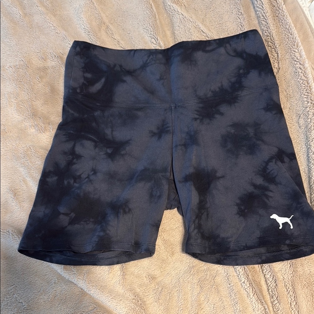 PINK tie-dye yoga shorts